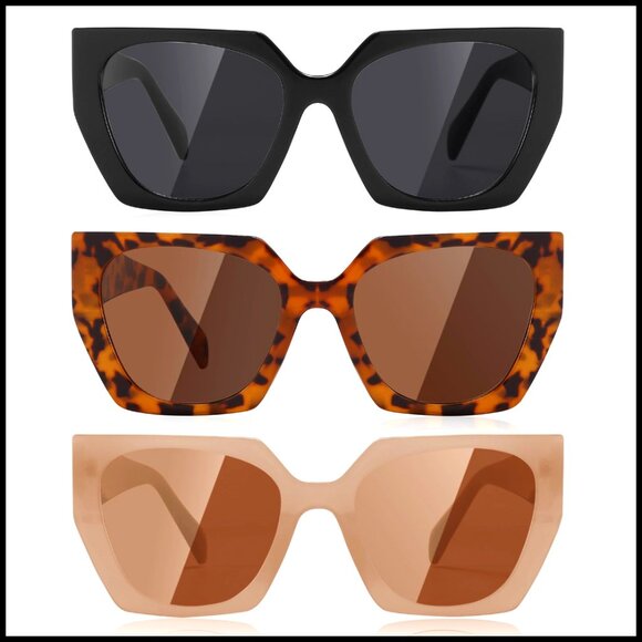 Polarized Square Cat Eye Sunglasses UV400 Protection Plastic Frame main image 5